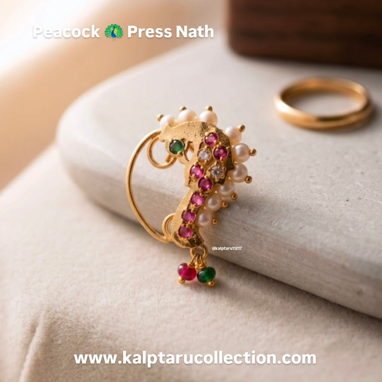 non piercing nath for women -wedding traditional nath Kalptaru Collection