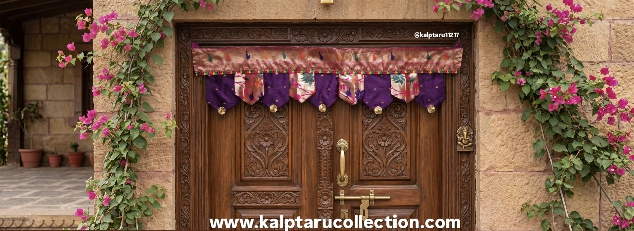 maharashtrian paithani purple door toran for home online at affordable price by Kalptaru Collection