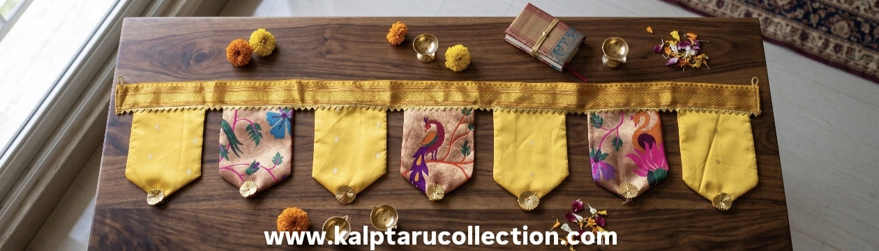 Premium Traditional yellow paithani door toran design online best price Kalptaru Collection