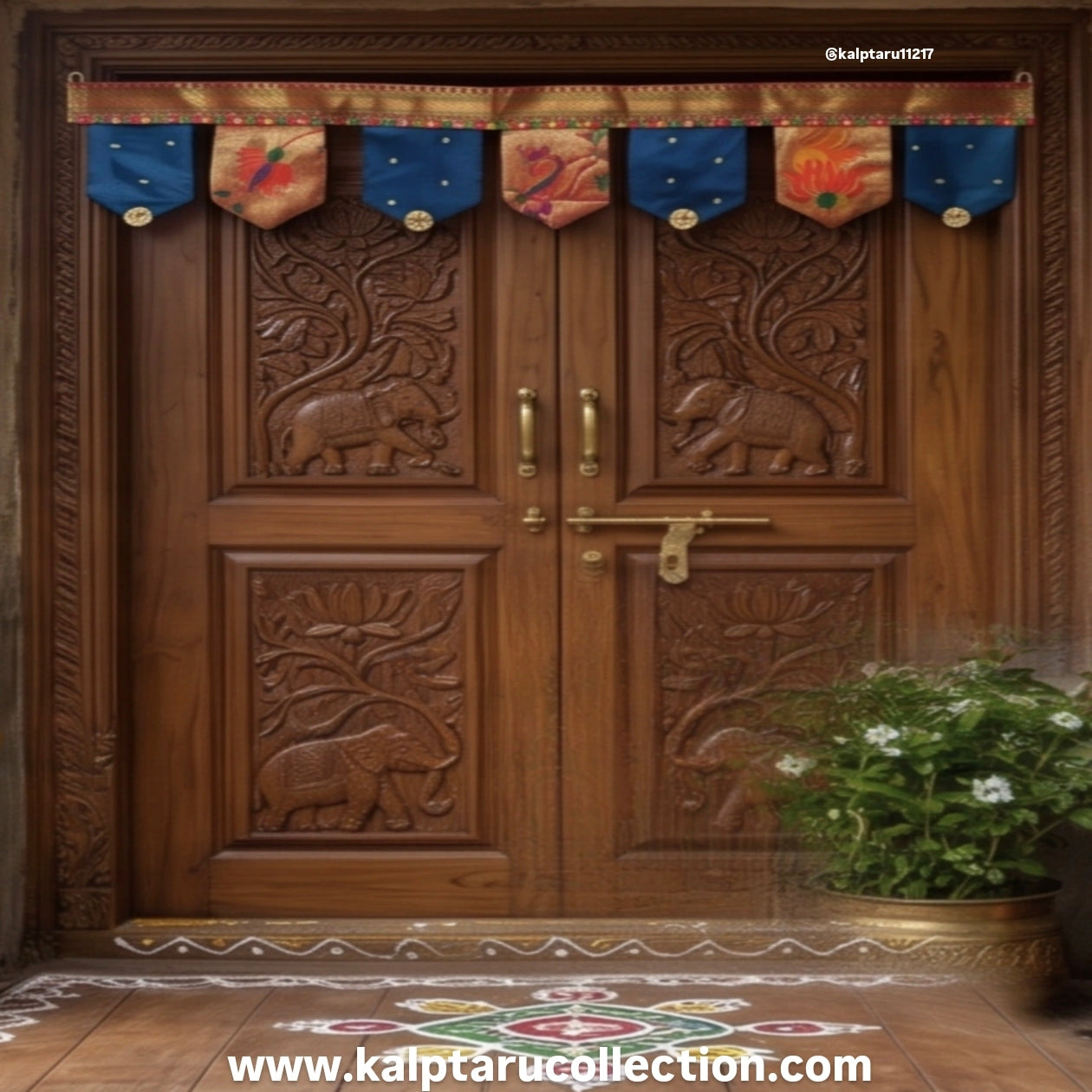 peacock-blue-paithani-door-toran-online-best-price-kalptaru collection