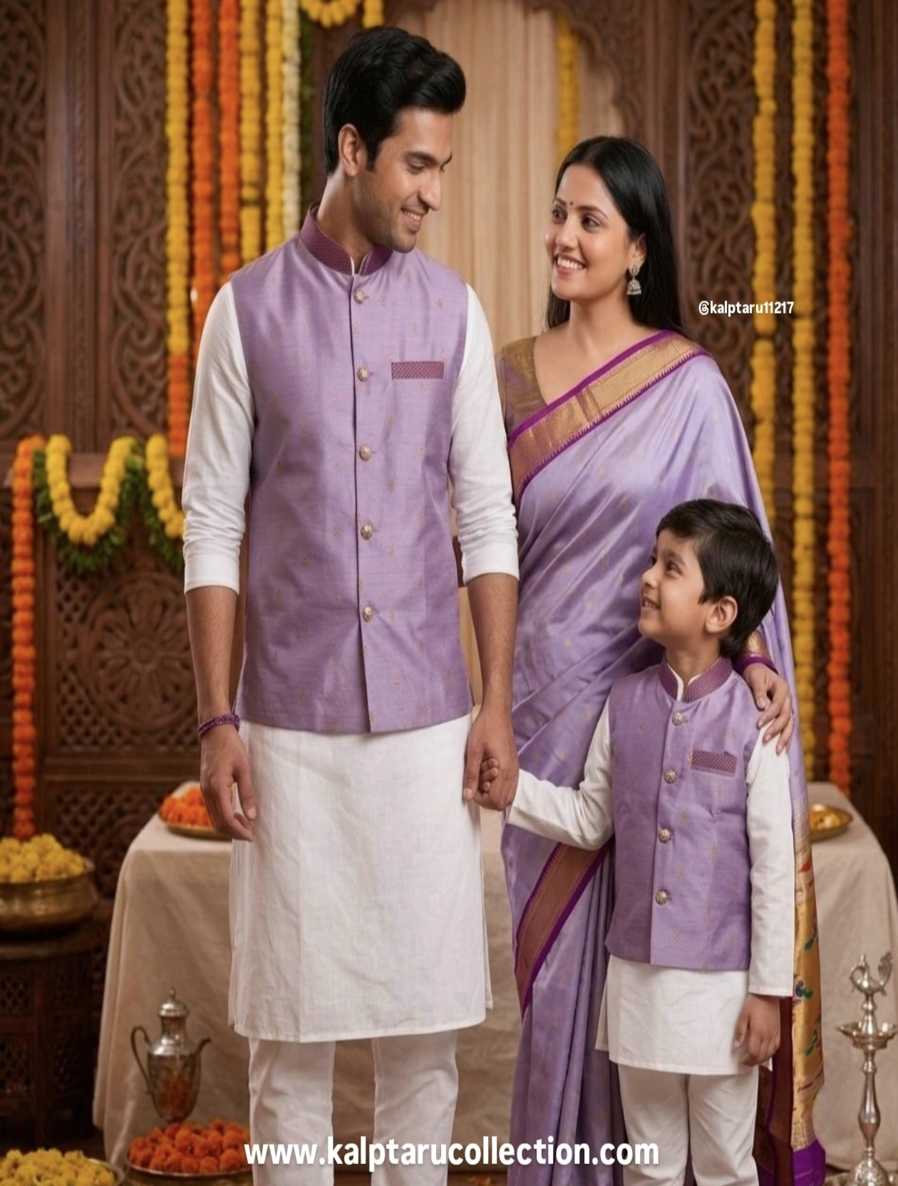 Paithani Family Combo Set | Family Matching Outfit by Kalptaru Collection