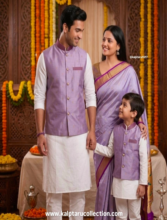 Paithani Family Combo Set | Family Matching Outfit by Kalptaru Collection