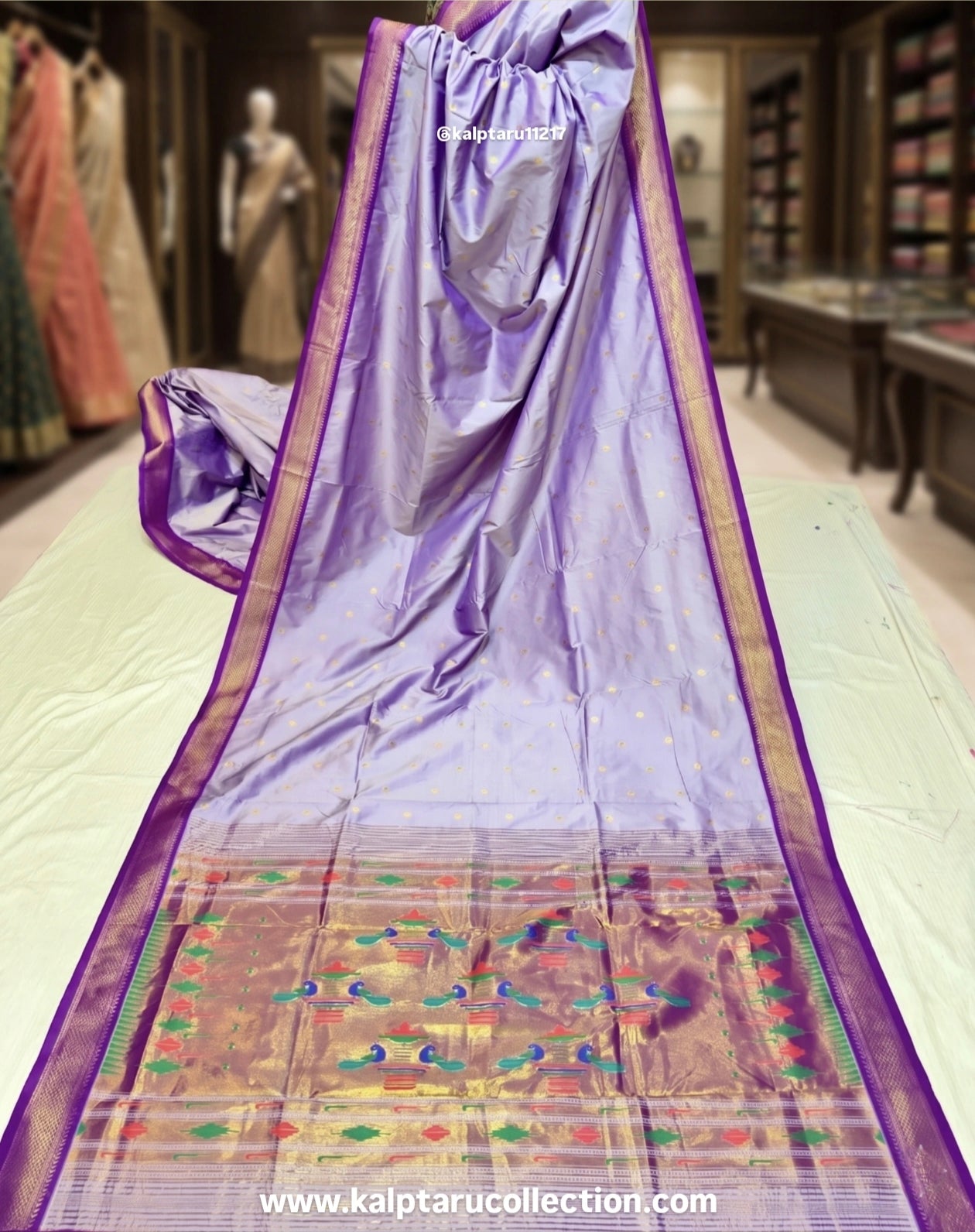 Paithani Family Combo Set Matching Outfits | Yeola Double Pallu Semi Paithani Saree Matching Outfit | Kalptaru Collection