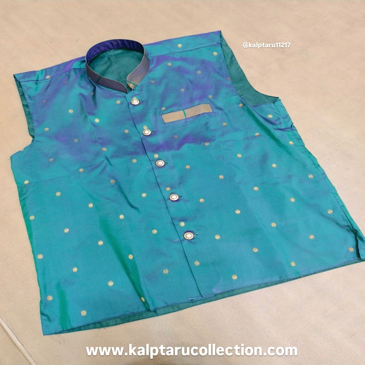 Traditional paithani family outfit-men's jacket for festival-wedding-naming-ceremony at Kalptaru Collection