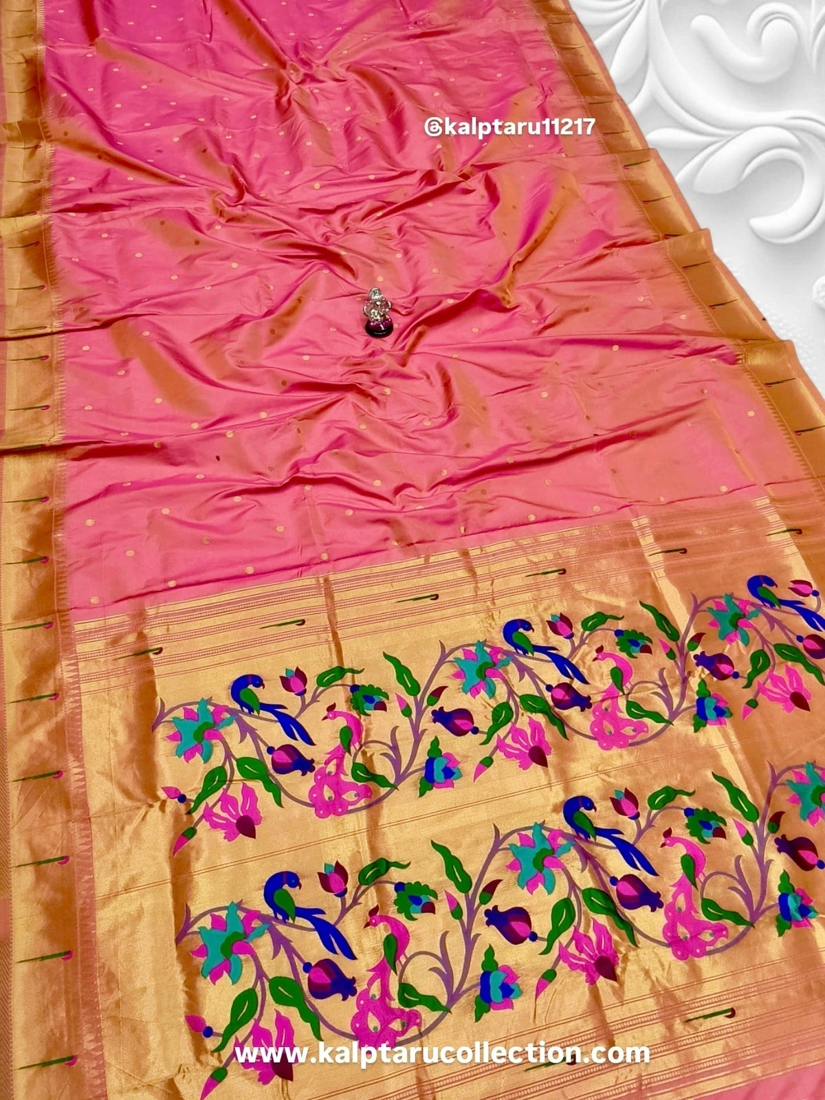Mother father baby matching outfit paithani silk - family combo set at Kalptaru Collection