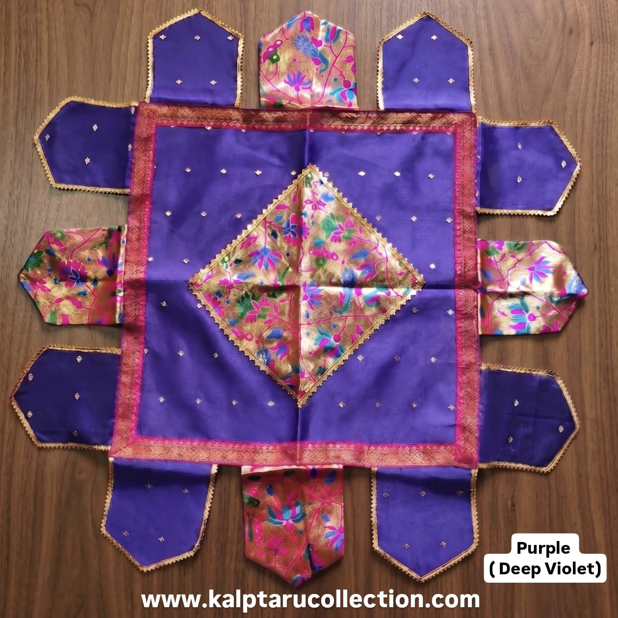 Paithani Pooja Aasan-Cover for Ganpati-Pooja Decoration Online at Kalptaru Collection
