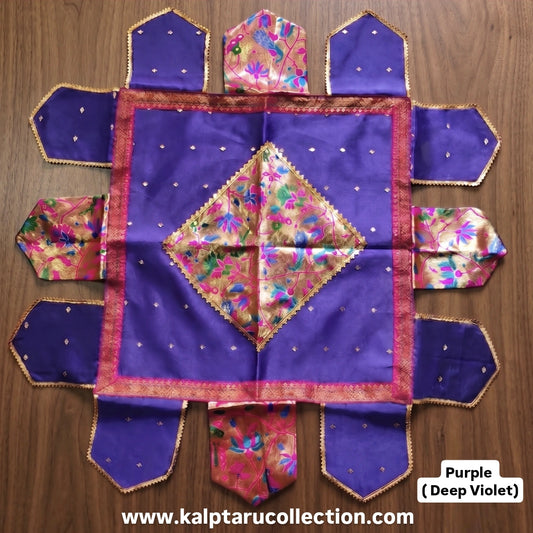 Paithani Pooja Aasan-Cover for Ganpati-Pooja Decoration Online at Kalptaru Collection
