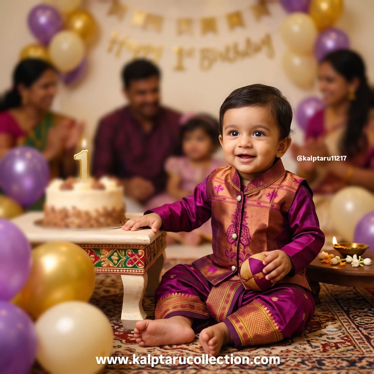 Buy Festival Paithani Family Combo Dress-Baby Boy Custom Dress Online | Kalptaru Collection