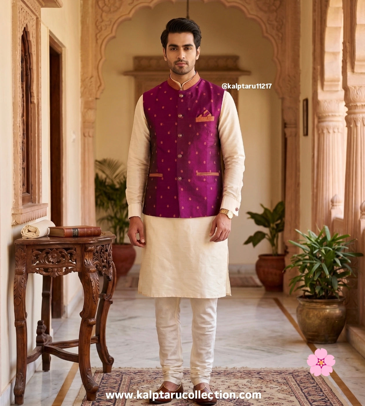 Buy Online Traditional Ethnic Family Wear India | Paithani Man Jacket | Kalptaru Collection