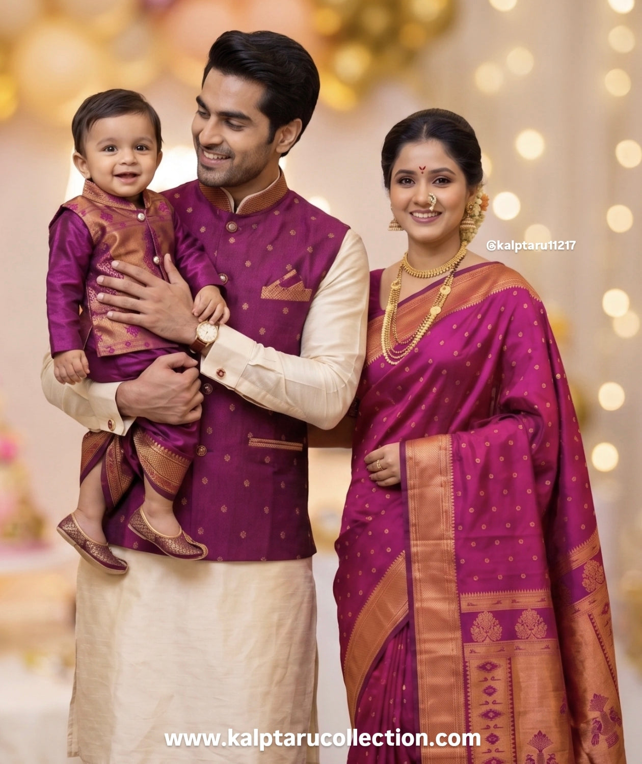 Buy Premium Traditional Paithani Family Combo Set Online | Kalptaru Collection