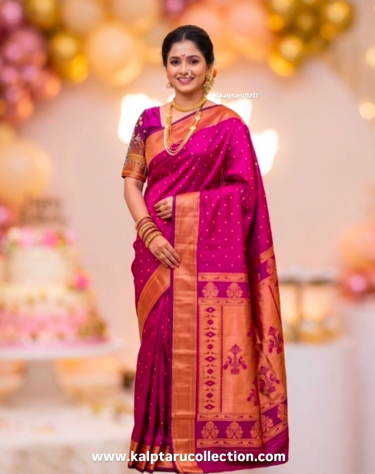 Buy Online-Maharashtrian Paithani Saree Family Matching Outfit | Kalptaru Collection