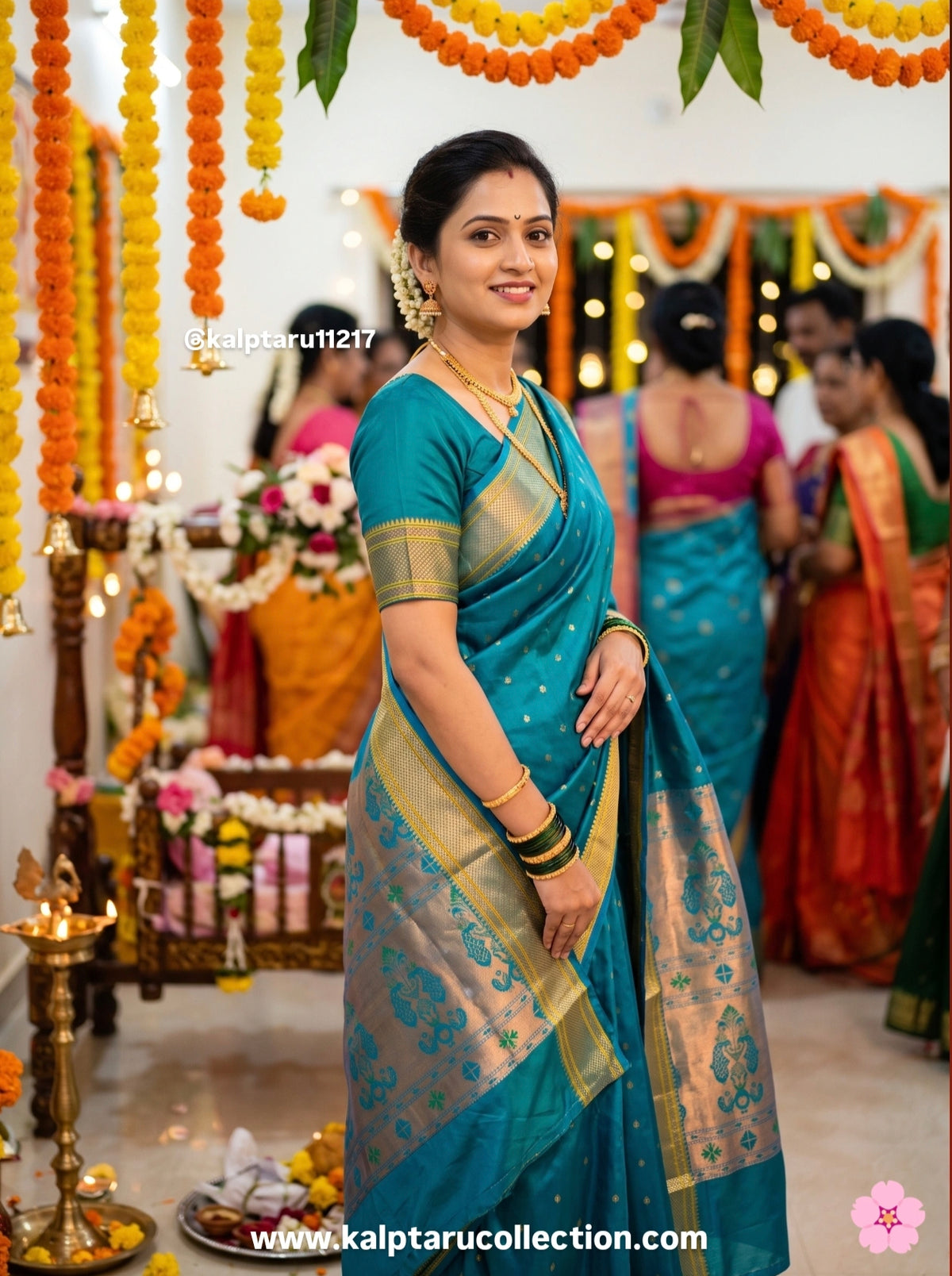 Shop Paithani family twinning outfits online for baby boy naming ceremony and traditional celebrations.