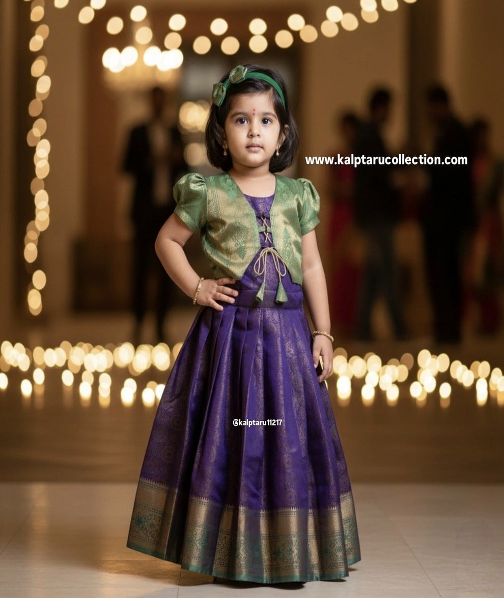 Kids purple silk lehenga choli for festivals and weddings | Kalptaru Collection