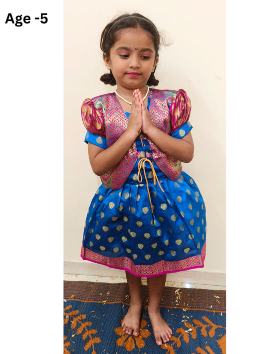 Ethnic Wear for Girls|Maharashtrian Traditional Kids Dress-Kalptaru1121