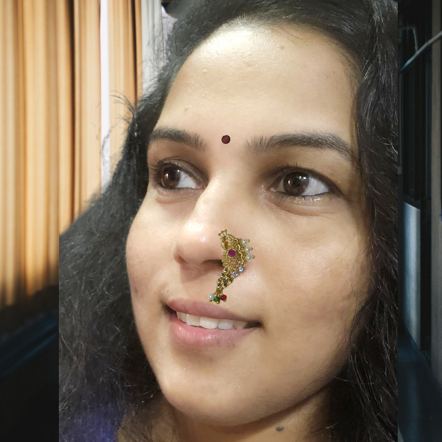 Goldplated Peacock Nath | Kalptaru Collection | kalptaru11217