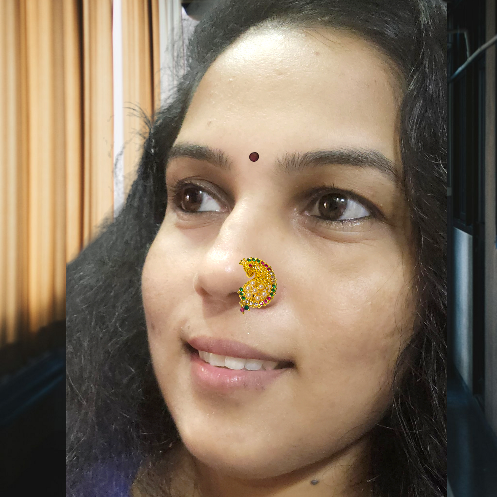 Goldplated Peacock Nath | Kalptaru Collection | kalptaru11217