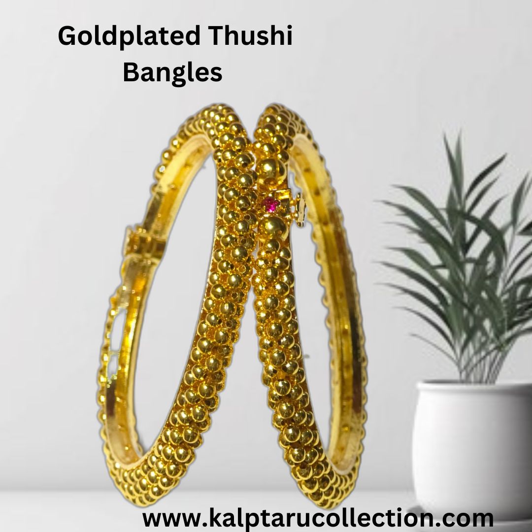 Gold-plated Kolhapuri tode bangles for wedding look – Kalptaru Collection