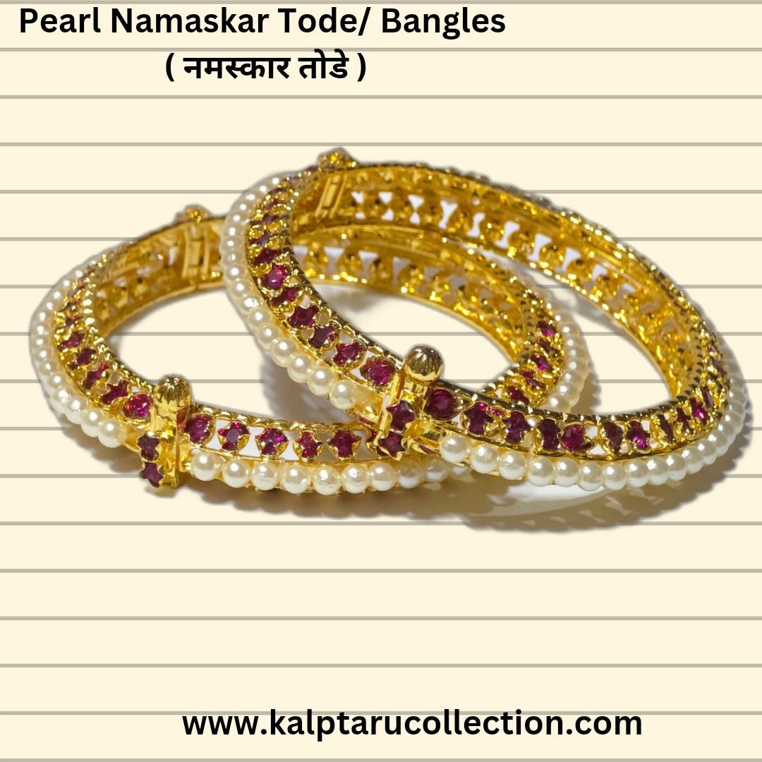Kolhapuri Style Namaskar Tode Bangles for Traditional Wedding Look-Kalptaru Collection.