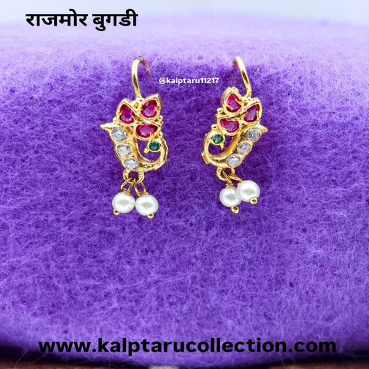 Traditional Kolhapuri bugadi earrings for festive look – Kalptaru Collection