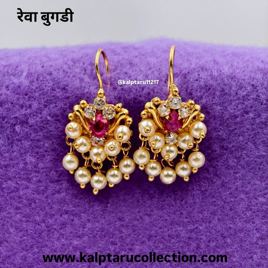 Ethnic jewellery Bugadi earrings for cultural functions-Kalptaru Collection