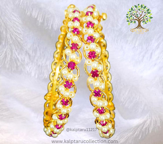 Buy screw pearl bangles set – traditional Maharashtrian Tode (pack of 2) for women from Kalptaru Collection