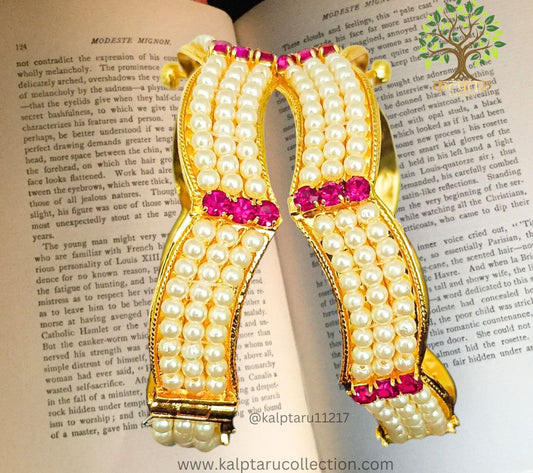 Maharashtrian Moti Bangles gold plated size 2-4 from Kalptaru Collection