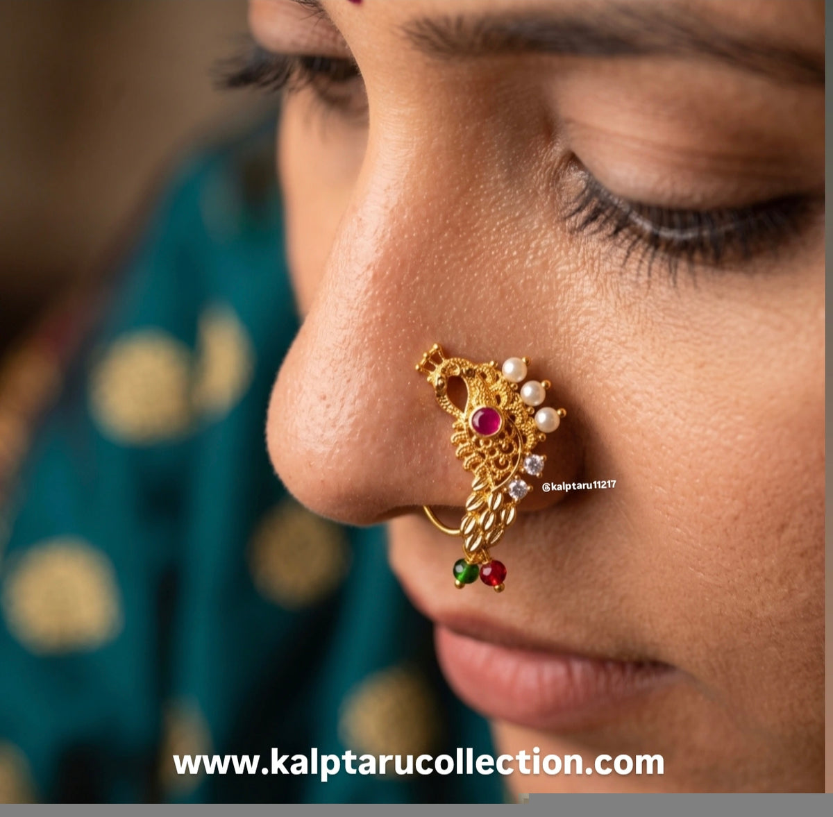 Buy online Maharashtrian Nath-Nose pin for women by Kalptaru Collection 