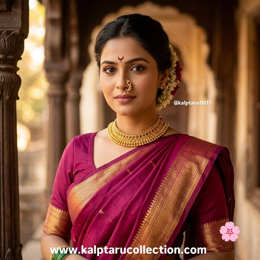 Shop Online traditional Marathi thushi gold-plated choker jewellery at Kalptaru Collection
